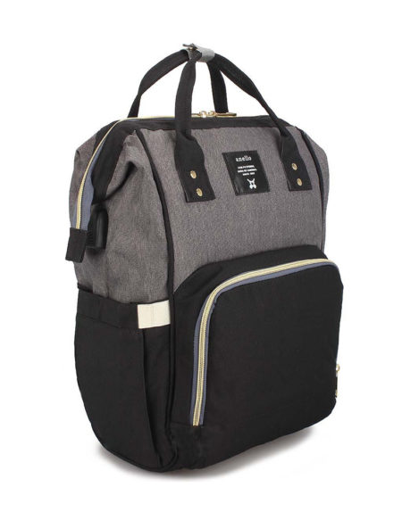 Сумка-рюкзак для мамочки В-001, Черно-серый